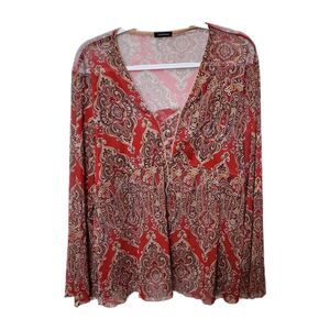 VINTAGE Y2K EYESHADOW Babydoll Peasant Boho Shirt Sheer Blouse M* Fairy Festival